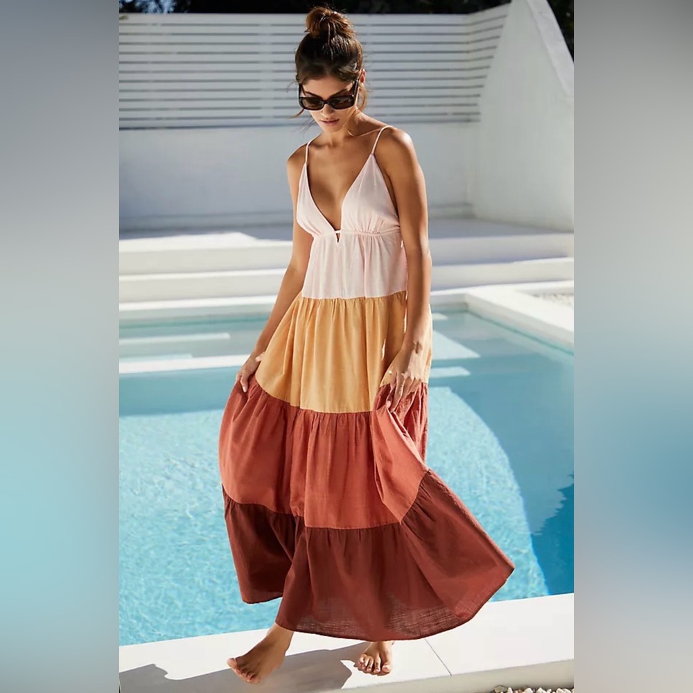 ANTHROPOLOGIE Colourblock Drama Maxi Dress